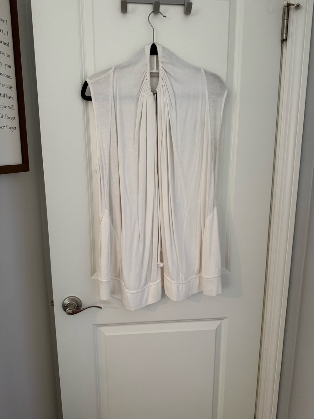 Athleta Cream Sleeveless Tie-Neck vest/sweater